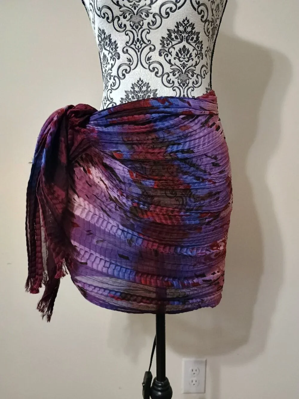 Silky Crinkled Multiway Wrap Scarf
